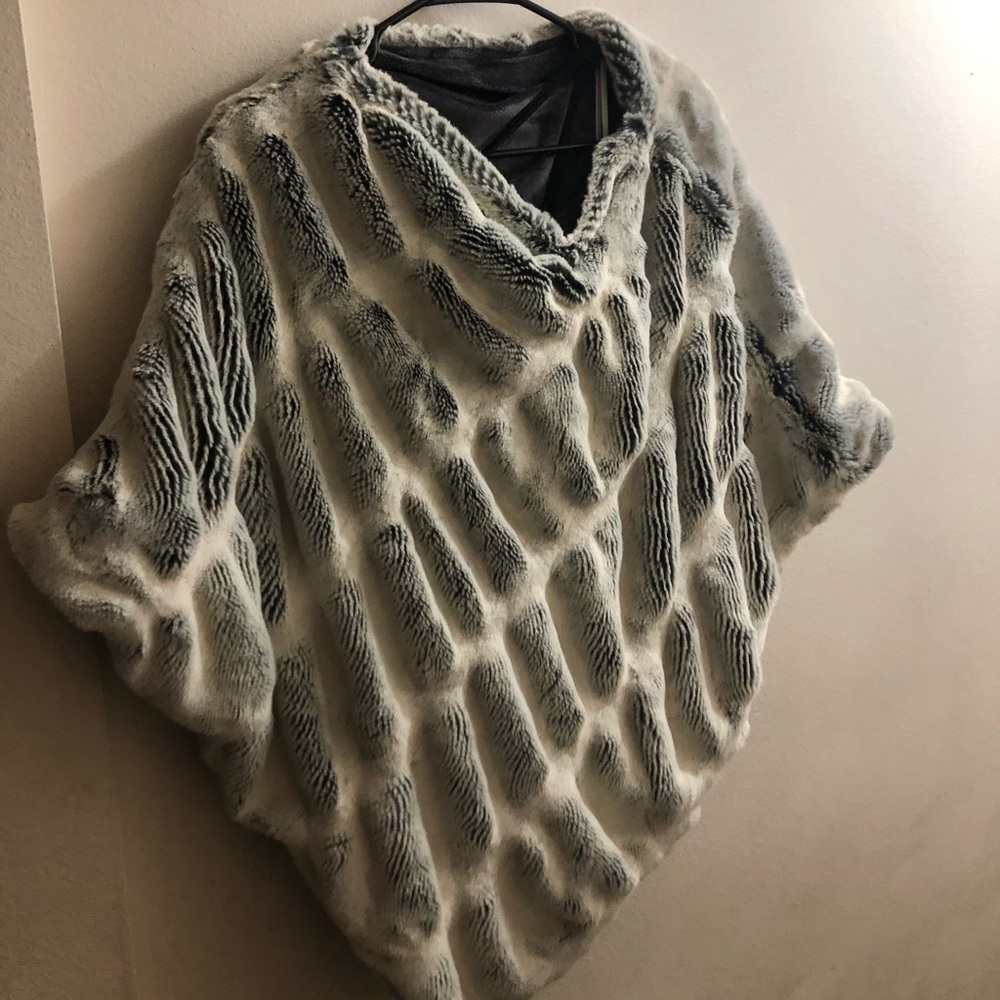 Fabulous fur faux fur poncho